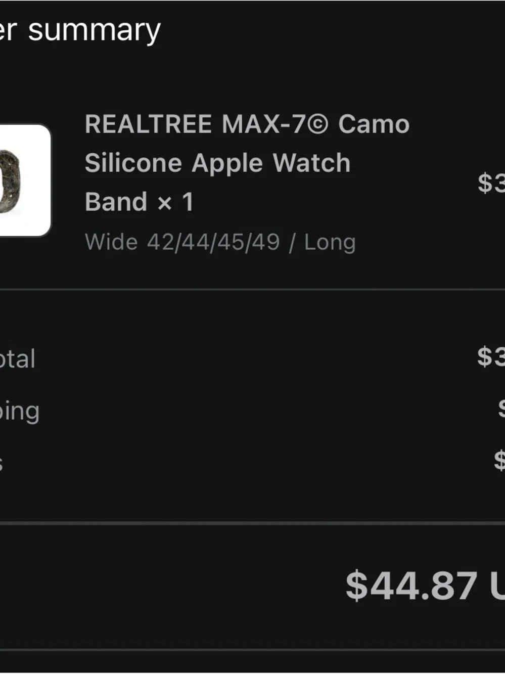 Apple Watch 11 GPS 46mm Jet Black aluminum, Link Bracelet, REALTREE Camo band